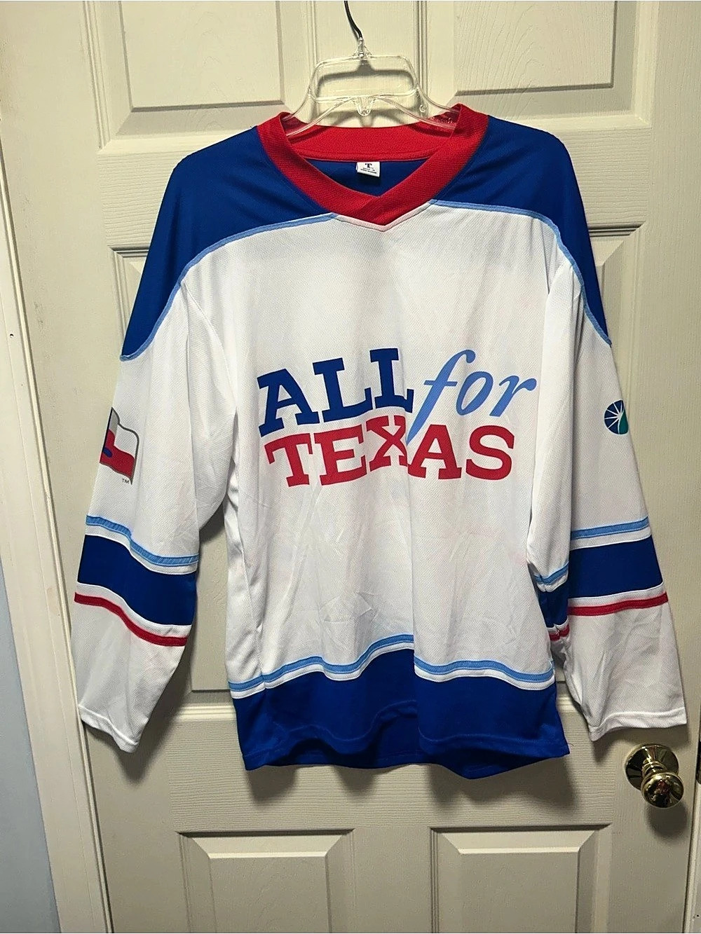 Texas Rangers SGA All for Texas Hockey Jersey Size M  5/25/26 White MLB